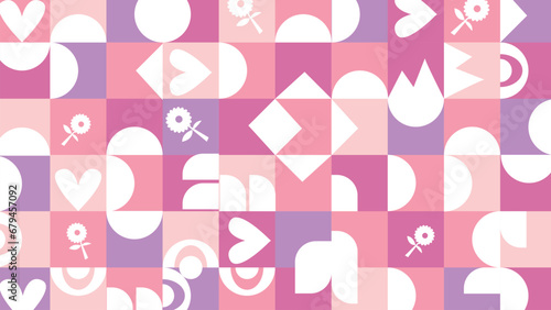 Purple and pink Bauhaus background in 4K ratio.
mosaic design concept, great for wallpaper 