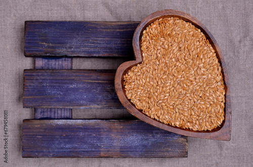 Yellow flax seeds photo