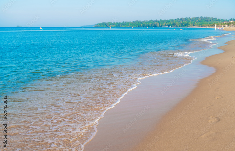 Tropical sea beach with sand and wave of the sea Tropical sea beach with sand and wave of the sea