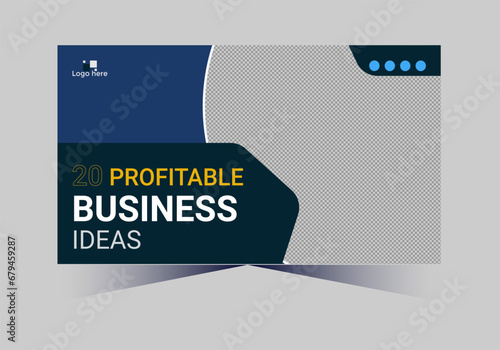 social media web cover banner and youtube thumbnail template design