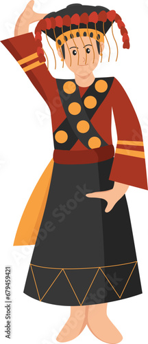 Tari Cokek Betawi Dance Illustration