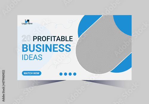 social media web cover banner and youtube thumbnail template design
