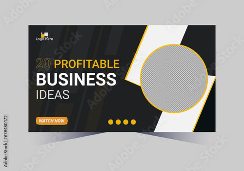 social media web cover banner and youtube thumbnail template design
