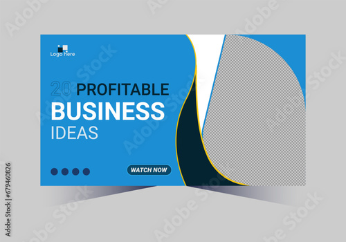 social media web cover banner and youtube thumbnail template design