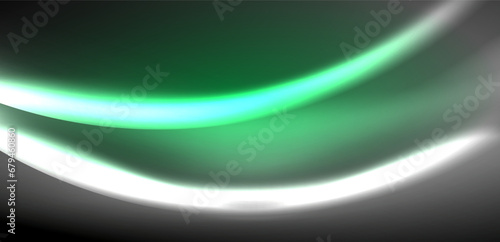 Neon-lit waves surge across background, mesmerizing dance of luminescence and motion. Dynamic backdrop captures essence of energy and modern aesthetics