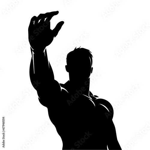 Handsome Muscular, Bodybuilder Flexing Muscles, muscular bodybuilder vector silhouette illustration