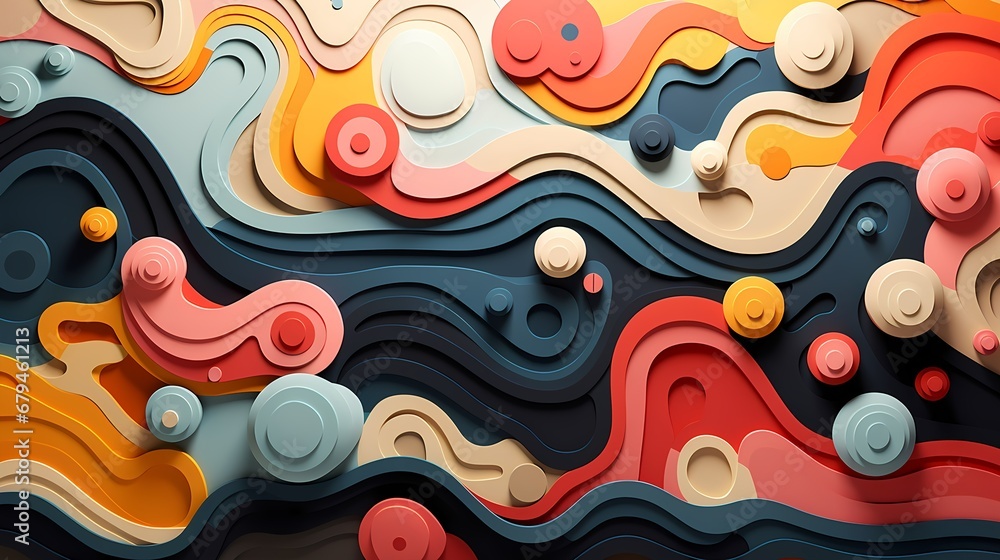 Colorful Abstract Paper Layer Artwork