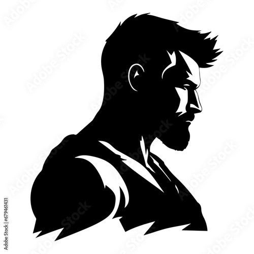 A Strong man vector silhouette illustration black color, a hard man, power man, vector, hulk man