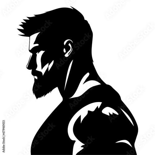 A Strong man vector silhouette illustration black color, a hard man, power man, vector, hulk man