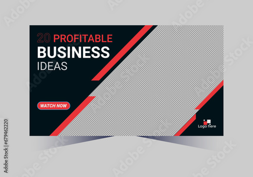 social media web cover banner and youtube thumbnail template design
