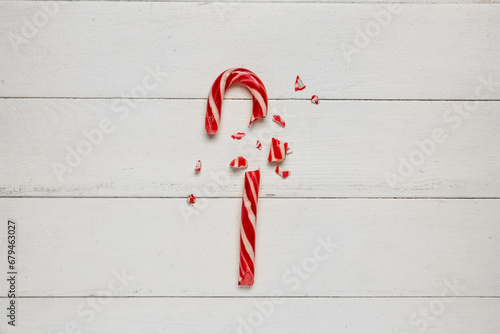 Broken candy cane pieces on...