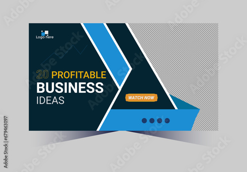 social media web cover banner and youtube thumbnail template design