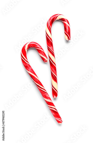 Two red and white striped c...