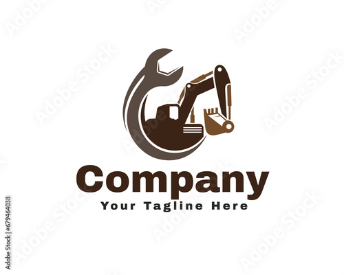 excavator service logo icon symbol design template vector illustration inspiration