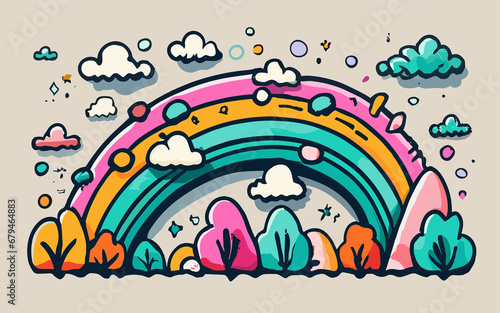 Rainbow Canopy Whimsical Illustrations of Trees Adorned in a Spectrum of Nature's Colors