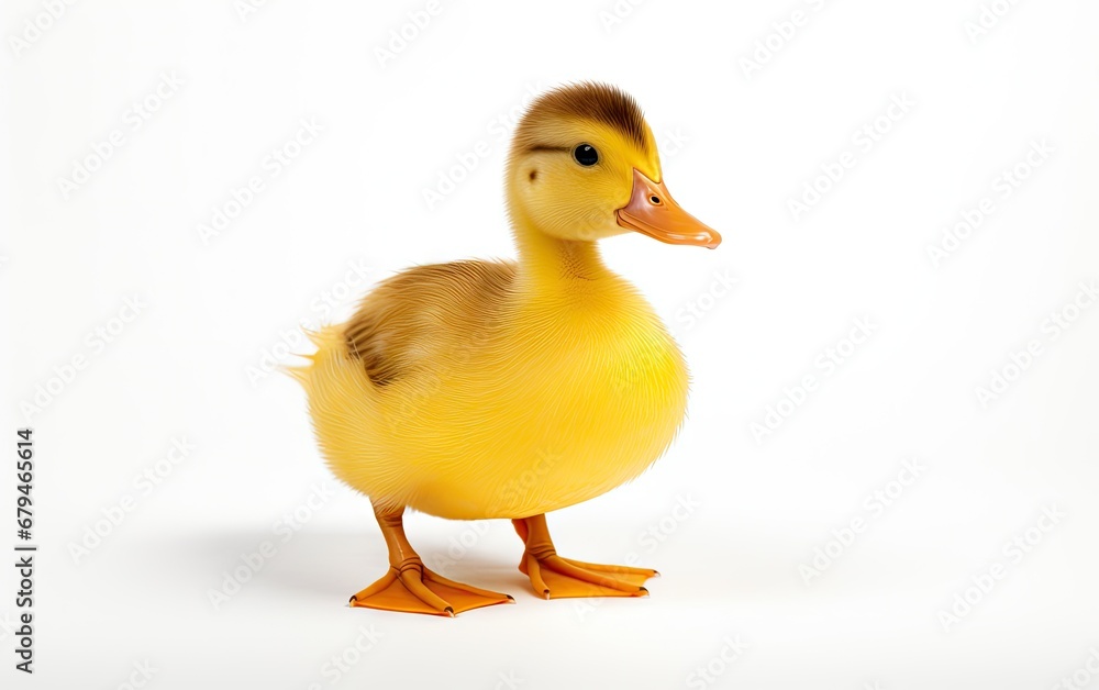 Cute domestic duckling isolated on a white background Cute domestic duckling isolated on a white background