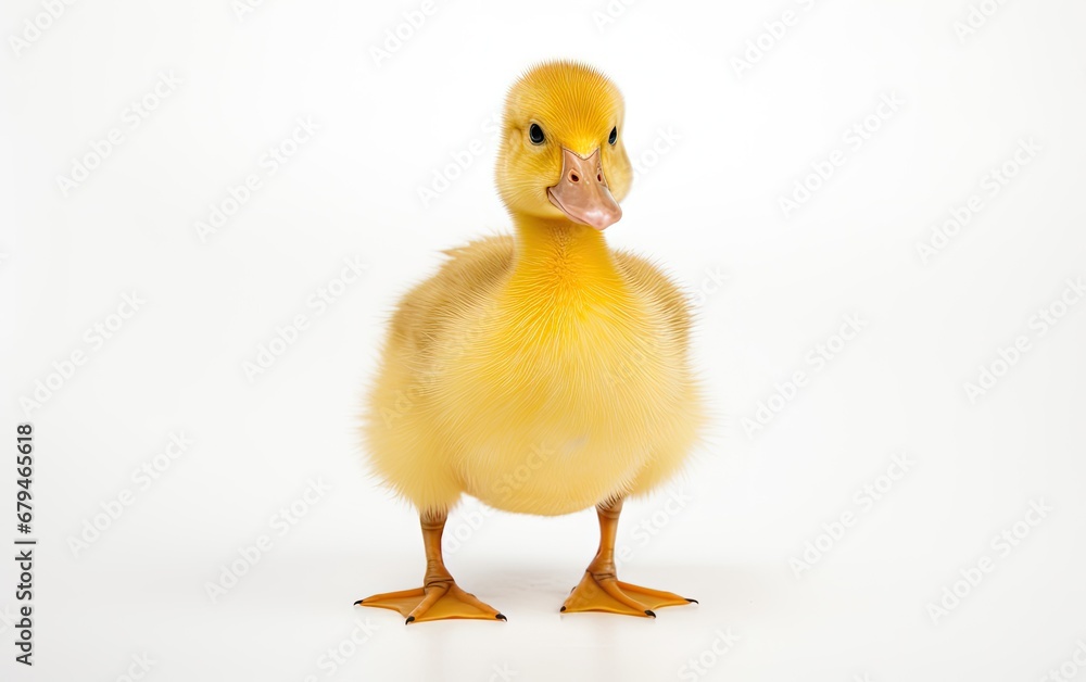 One little yellow duckling isolated on white background. One little yellow duckling isolated on white background.