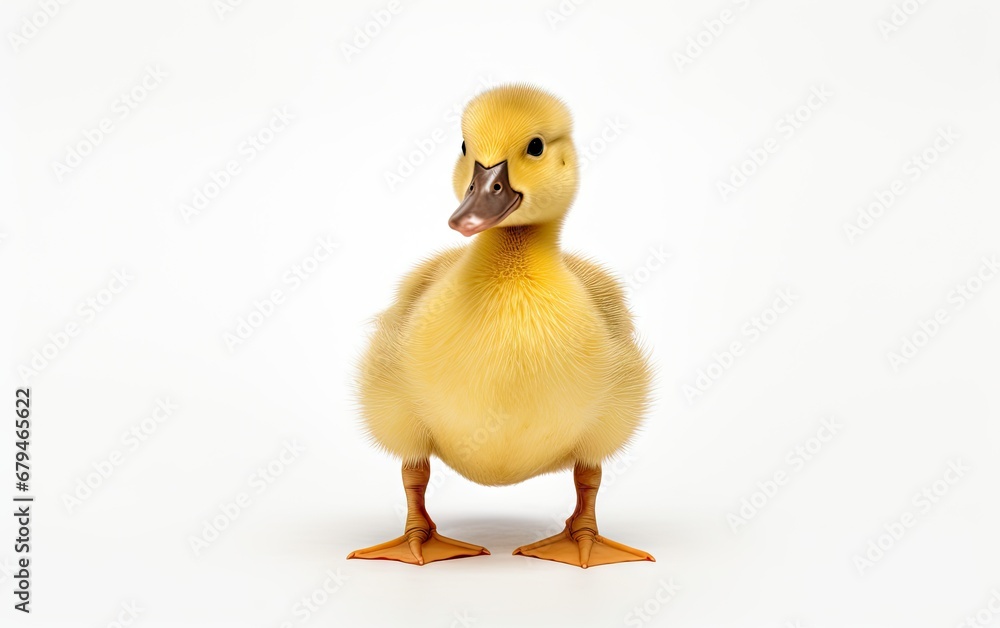 Yellow duckling on a white background Yellow duckling on a white background