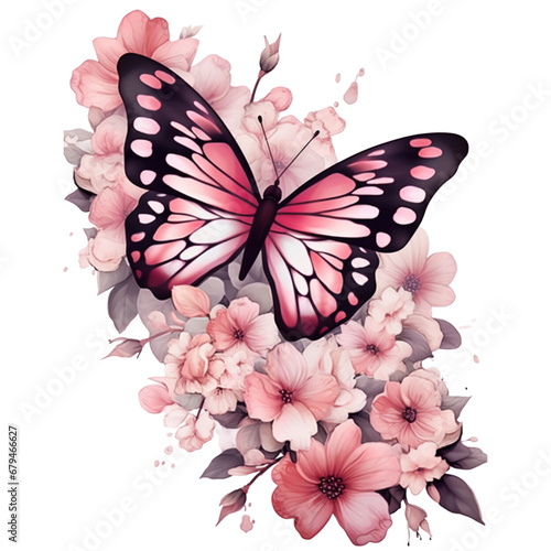 Butterfly With Flowers