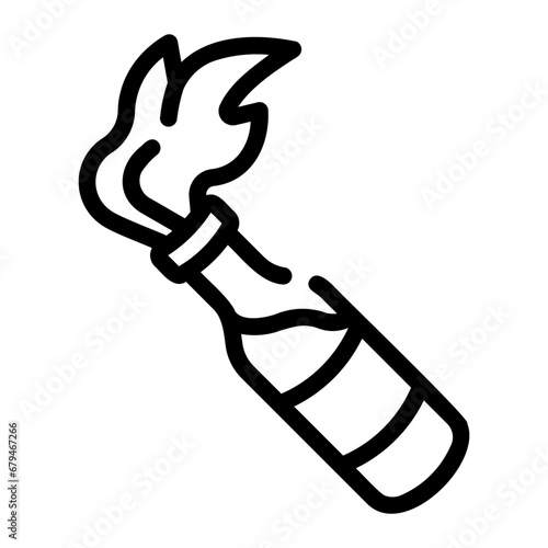 molotov cocktail Line Icon
