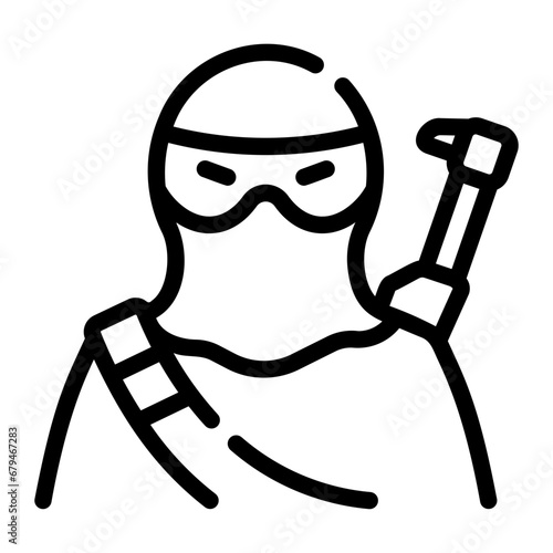 terrorist Line Icon