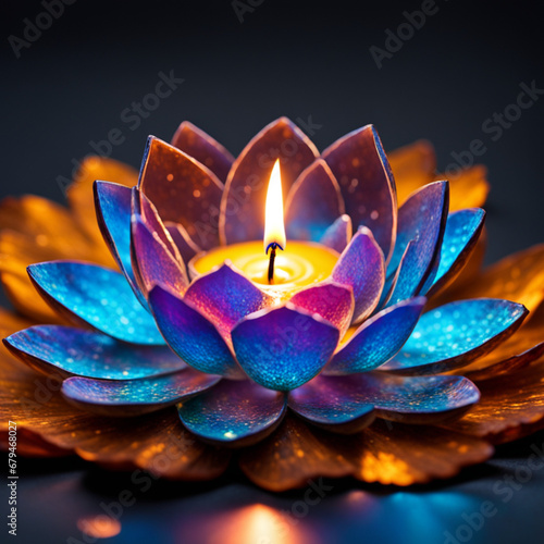  Diwali lotus Candle 