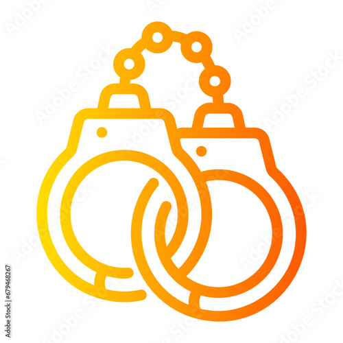handcuffs Line Gradient Icon