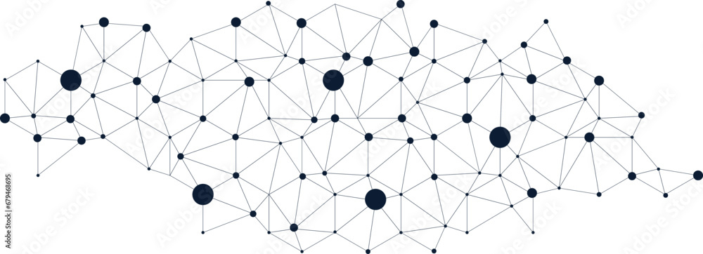 Technology network. Network connection with lines and dots Technology network. Network connection with lines and dots