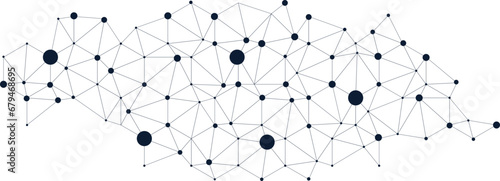 Technology network. Network connection with lines and dots