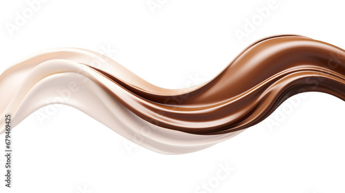 Chocolate Milk Shake flowing along a curve isolated photo