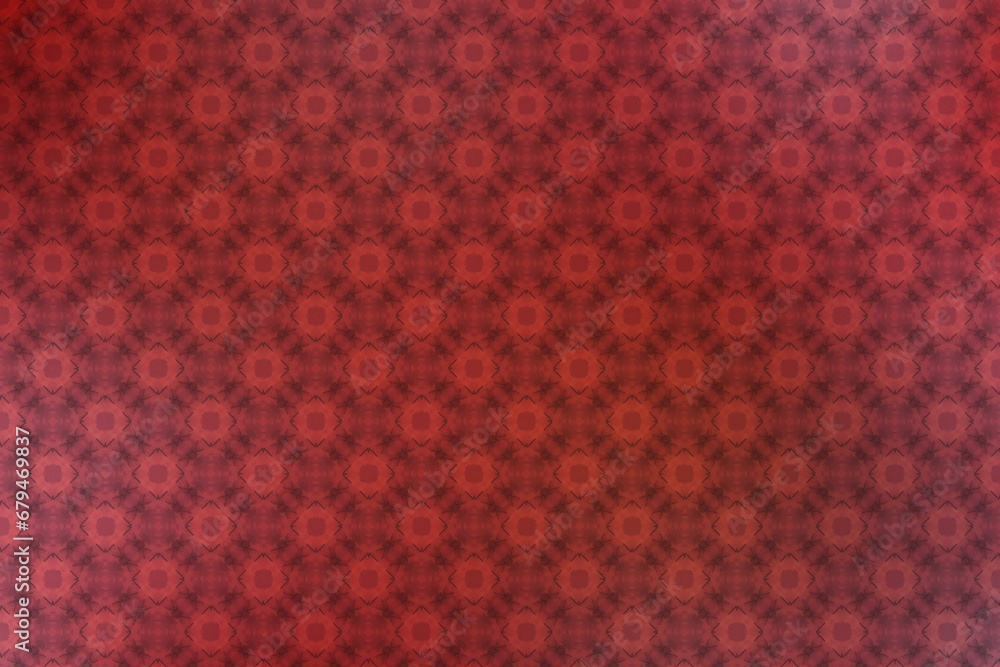 Abstract red background with a pattern of geometric shapes in the center