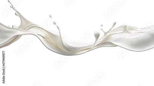Milk splash with droplets transparent