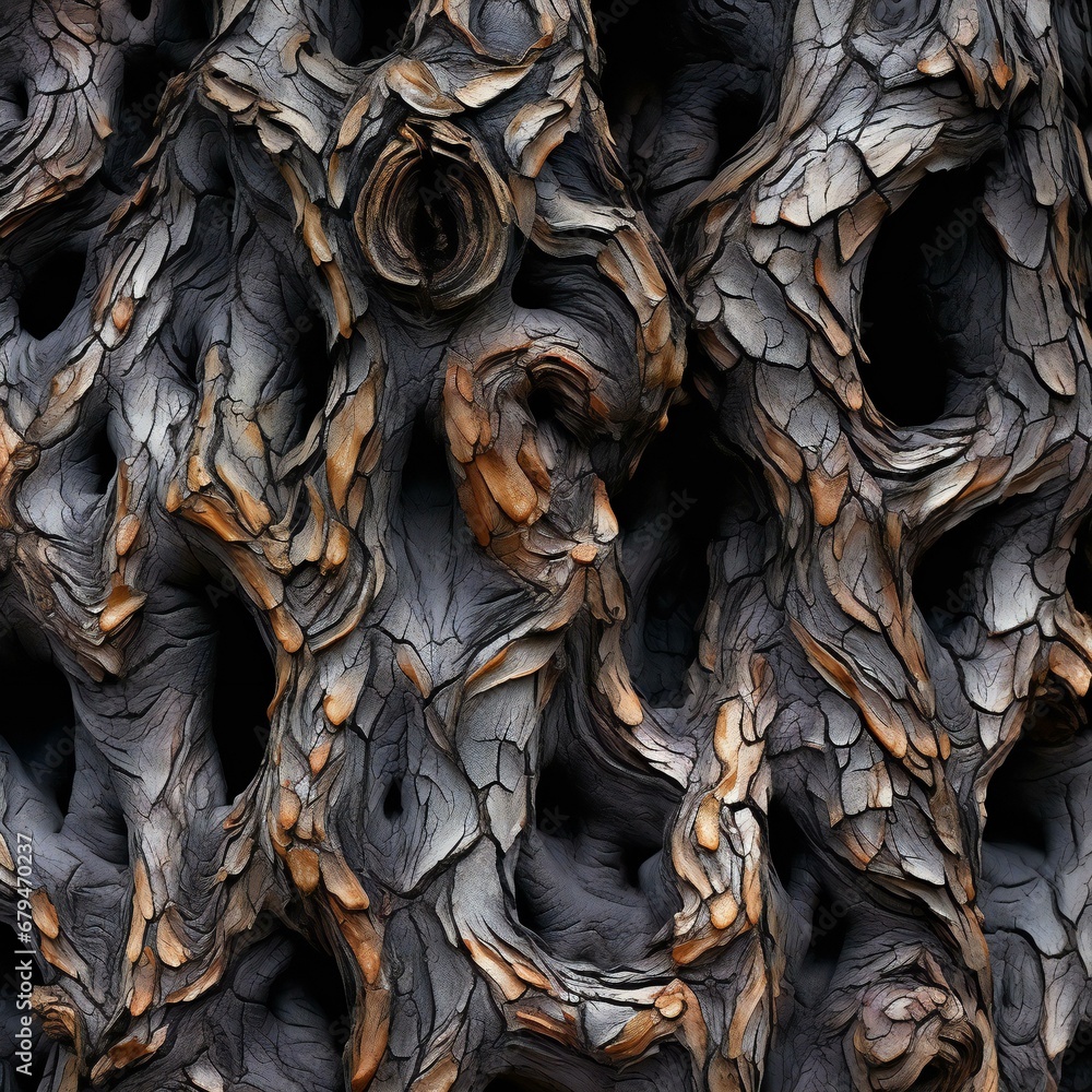 Seamless texture of the old tree bark