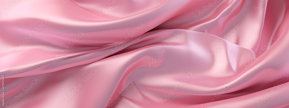 Obraz premium Silk background cloth pink texture sheet curtain bed beauty fabric abstract wedding luxury. Cloth wave background light elegant silk white color 3d cosmetic premium glitter golden valentine linen nude