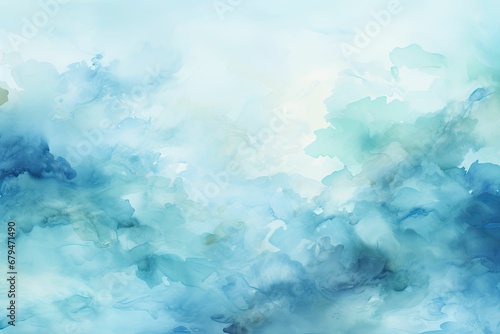 fond ciel bleu en aquarelle