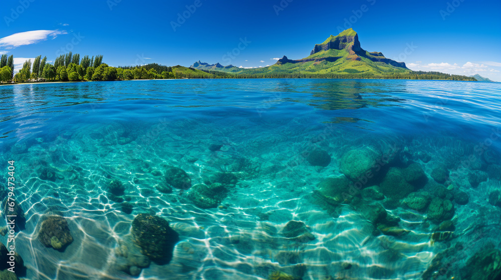 tropical paradise island HD 8K wallpaper Stock Photographic Image 