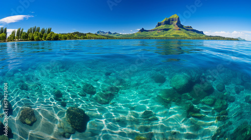 tropical paradise island HD 8K wallpaper Stock Photographic Image 