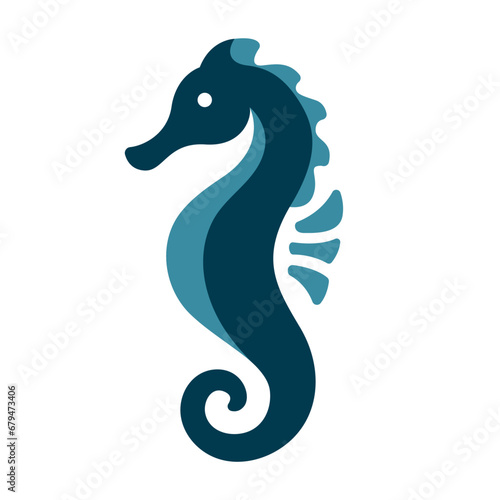 seahorse logo icon vector illustration clipart isolated on white background photo