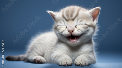 kitten on a white background HD 8K wallpaper Stock Photographic Image 