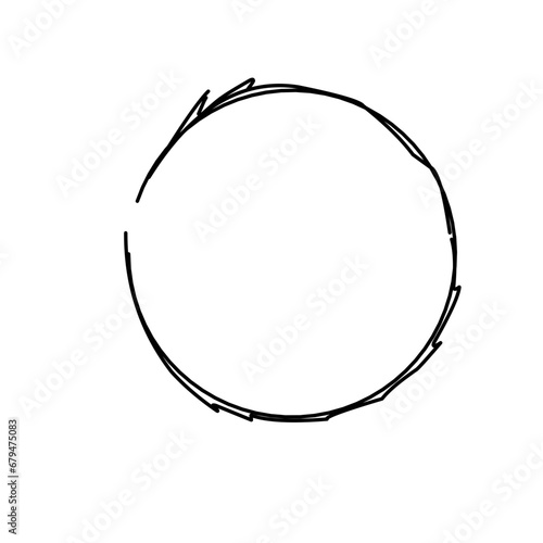 Hand Drawn Abstract Scribble Ring Vector 