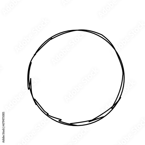Hand Drawn Abstract Scribble Ring Vector 