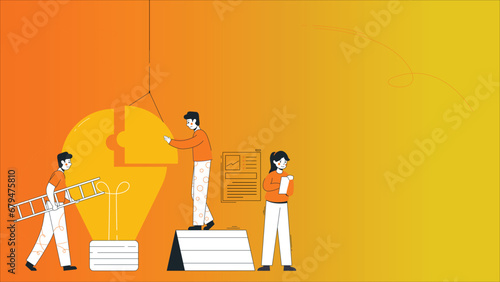 City Dwellers at Work: A Vector Illustration of Businesspeople in a Flat Design, Symbolizing Success and Collaboration in an Office Environment