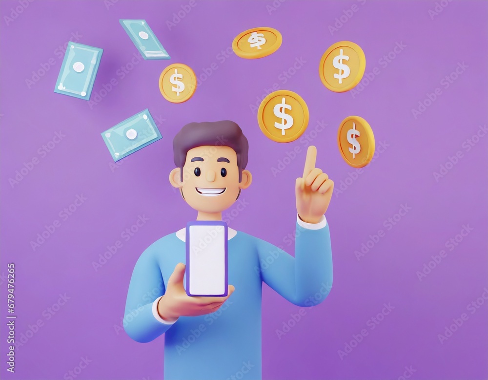 The man stood, thoughts of money floating in his head The man stood, thoughts of money floating in his head