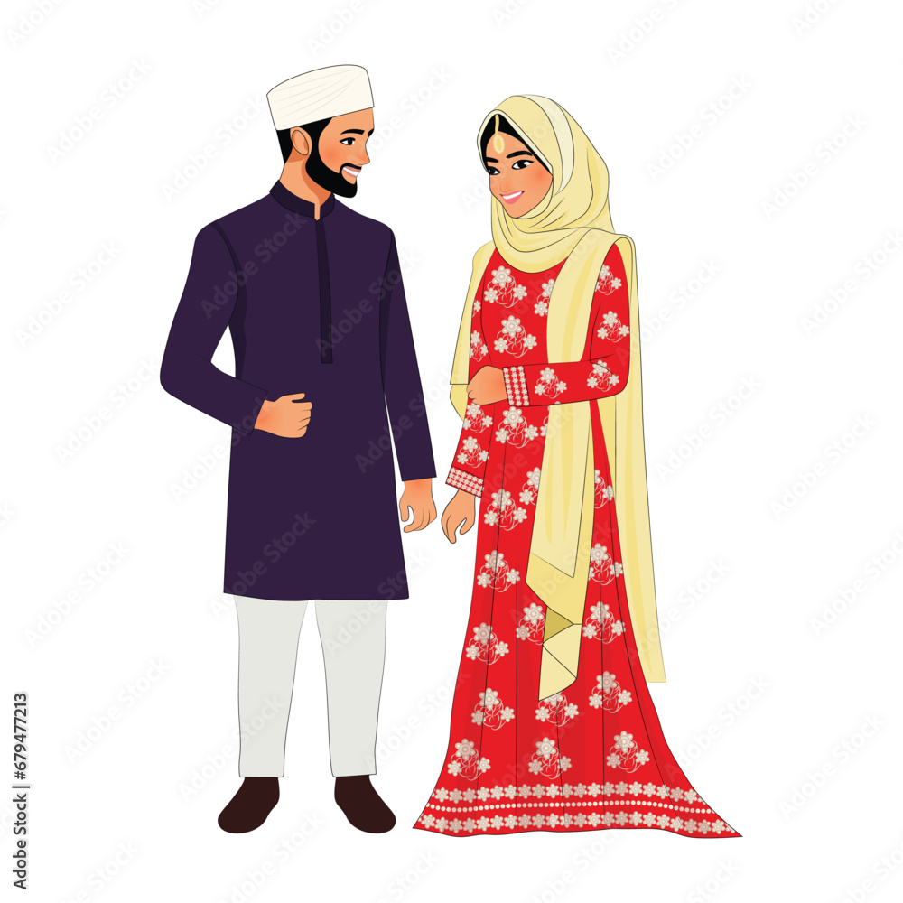 Nikah ceremony Muslim wedding couple