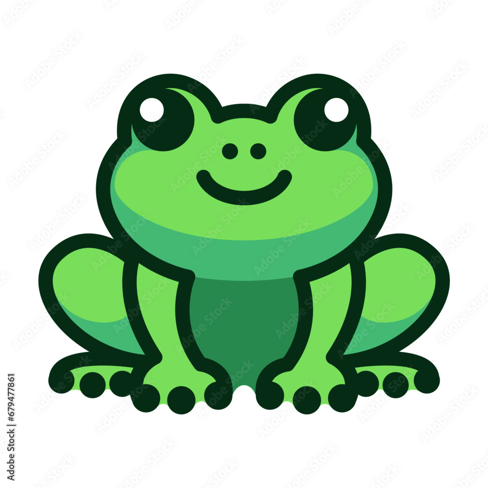 Green frog logo icon vector illustration clipart isolated on white background Green frog logo icon vector illustration clipart isolated on white background