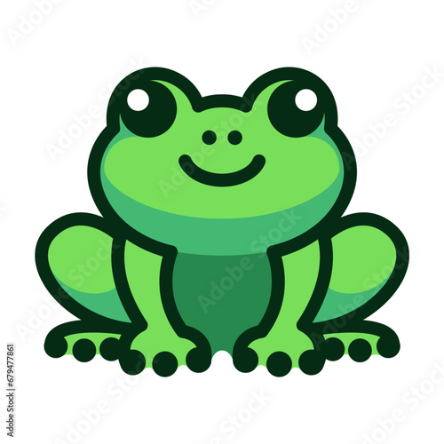 Green frog logo icon vector illustration clipart isolated on white background