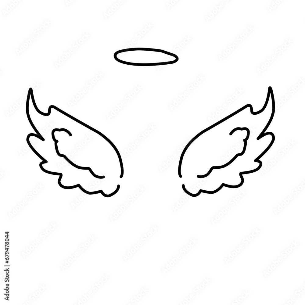 Doodle Angle Wings With Halo Doodle Angle Wings With Halo