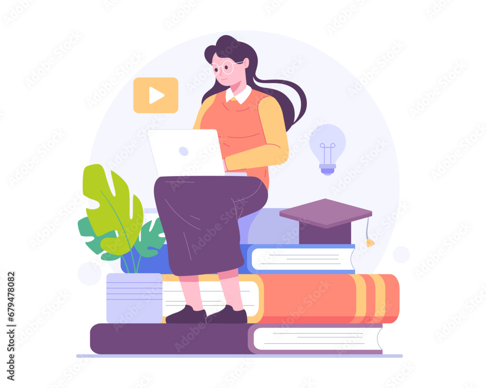 Students learning online at home Students learning online at home