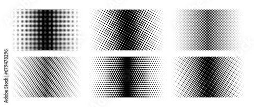 Wallpaper Mural Different halftone gradient backgrounds set. Cartoon dots texture wallpaper collection. Black white comic design cover pack for banner, poster, print. Pop art dotted vector illustration bundle Torontodigital.ca
