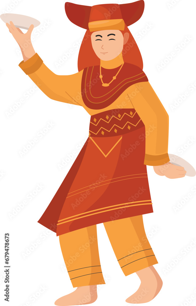 Minangkabau Dance Illustration Tari Piring Minangkabau Dance Illustration Tari Piring